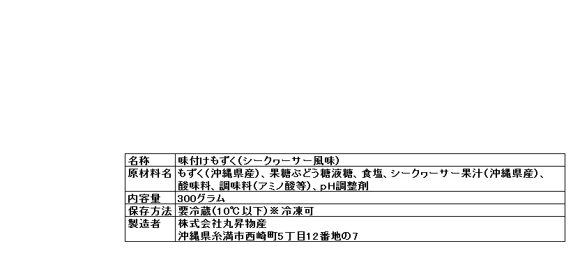 丸昇物産 味付モズク シークワーサー 300ｇ 冷蔵 もずく イオンの沖縄土産 特産品通販サイト イオン琉球オンラインショップ